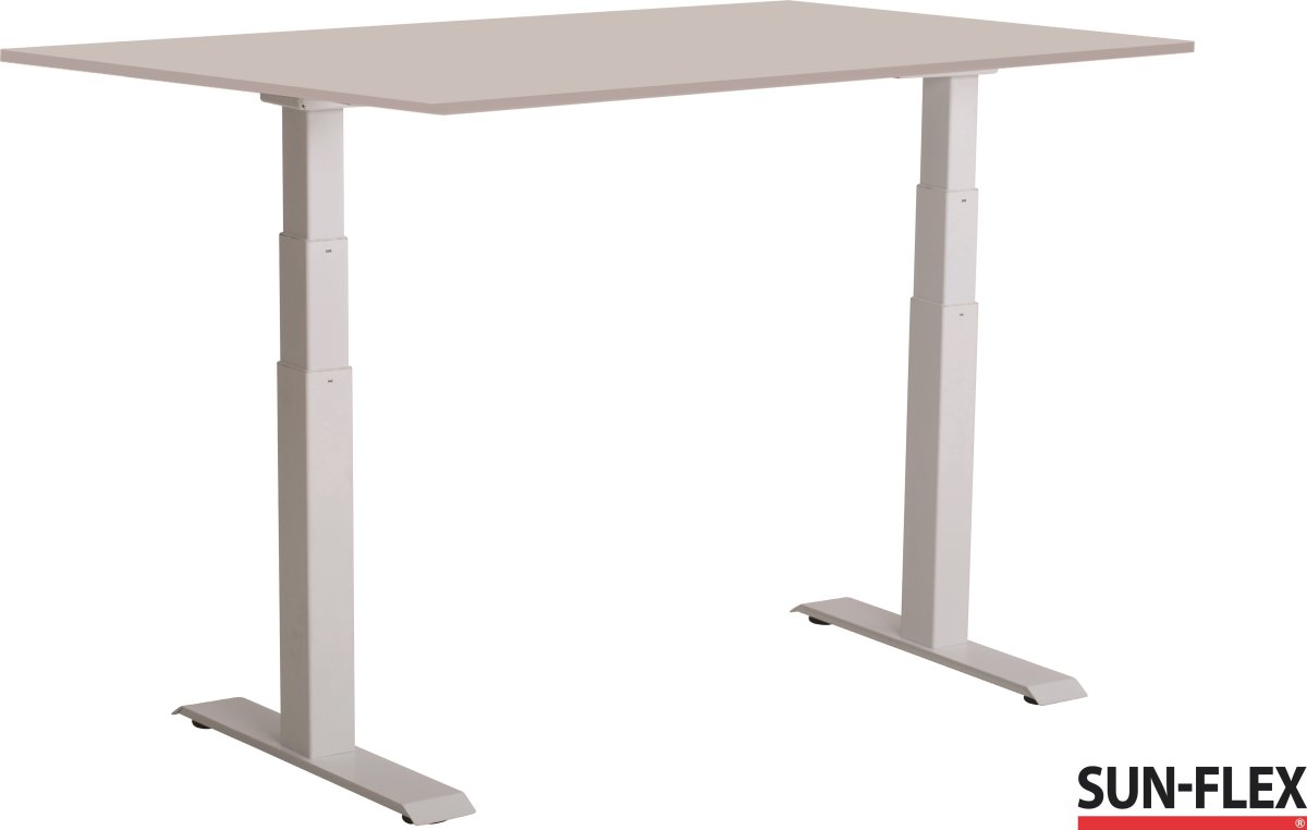 Sun-Flex III hæve-sænkebord, 140x80, Hvid/lysegrå