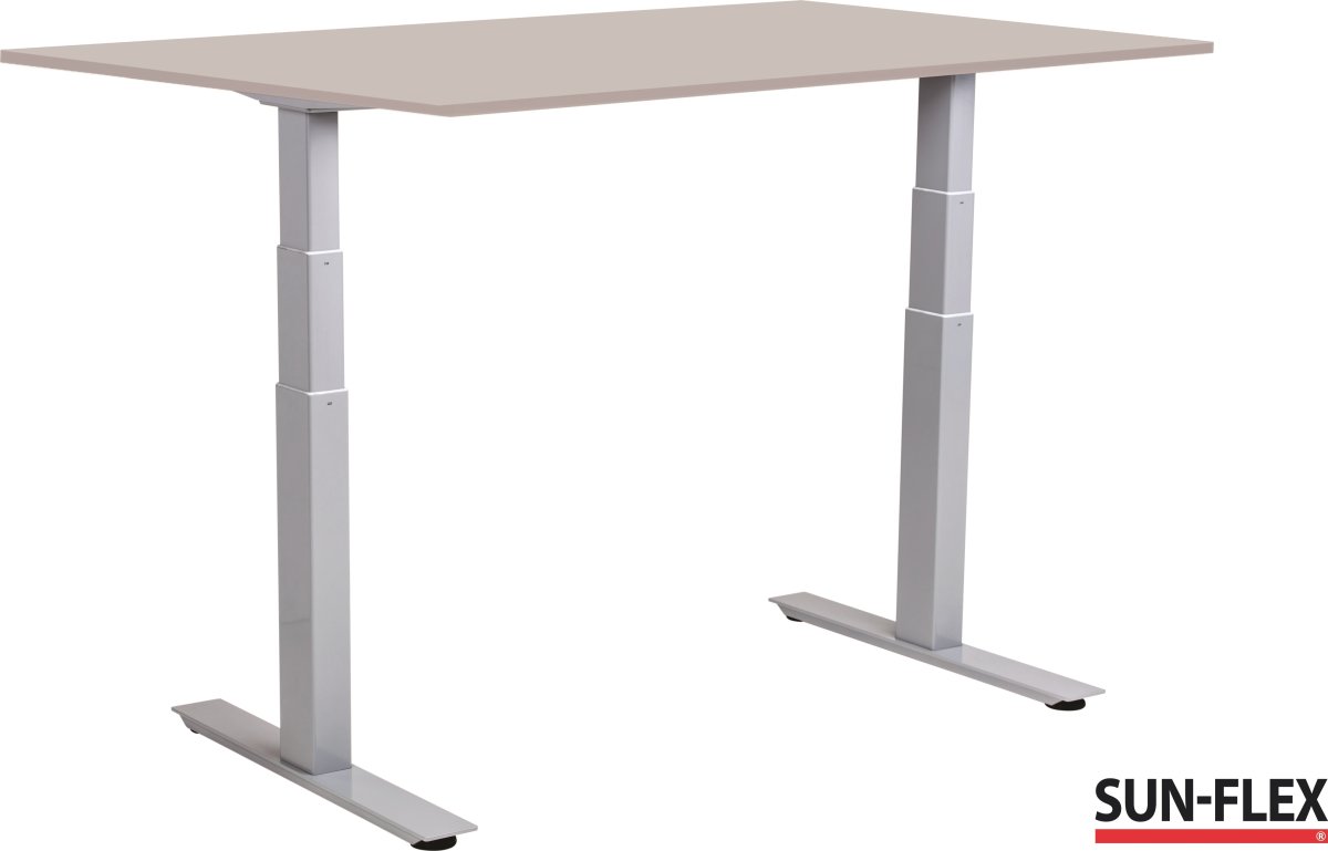 Sun-Flex III hæve-sænkebord, 140x80, Grå/lysegrå