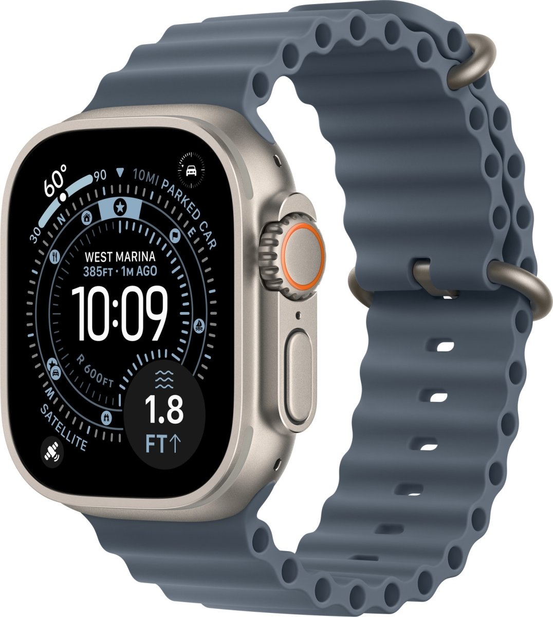 Apple forlænger til Ocean-rem, stålblå, 49 mm