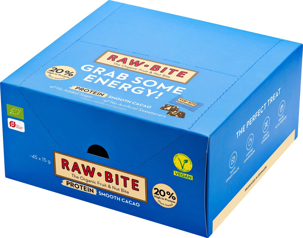 Rawbite Protein Cacao Officebox, 45 bites á 15 g