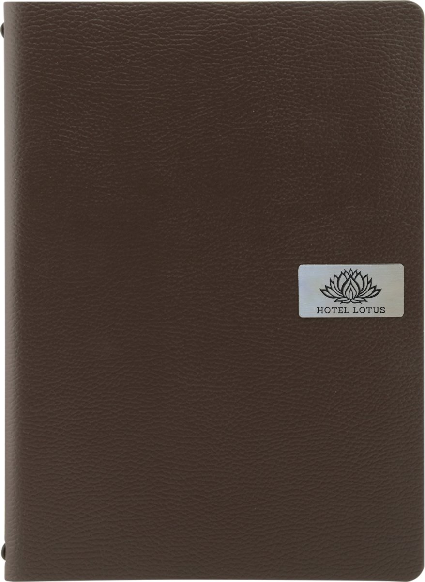 Securit Raw Menukort | A4 | Læder | Brun | Logo