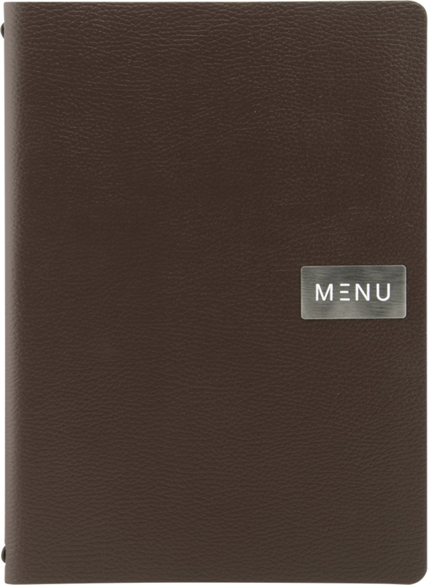 Securit Raw Menukort | A4 | Læder | Brun | Logo