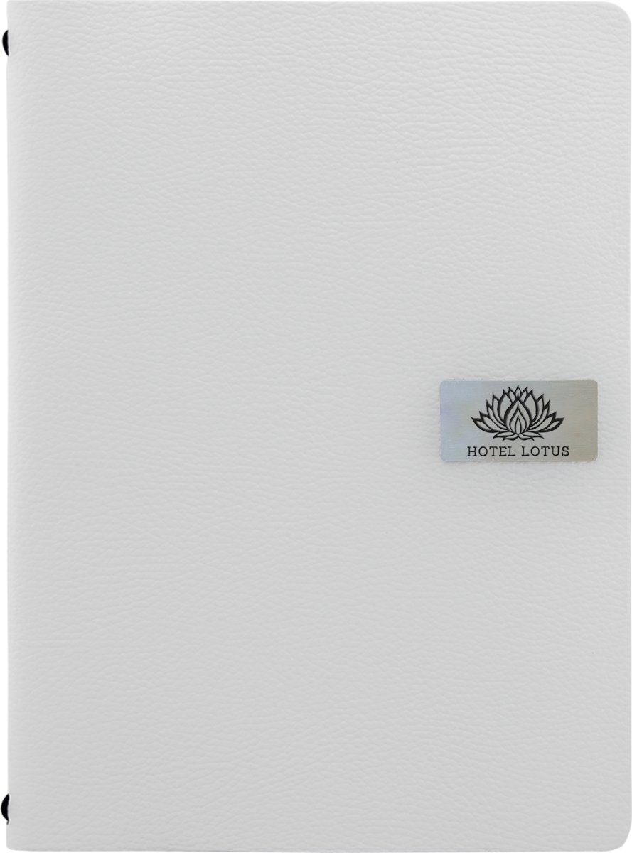 Securit Raw Menukort | A4 | Læder | Hvid | Logo
