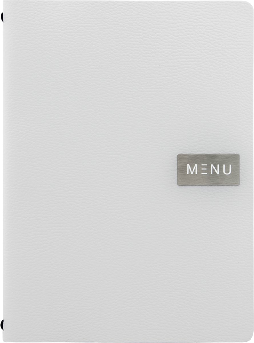 Securit Raw Menukort | A4 | Læder | Hvid | Logo