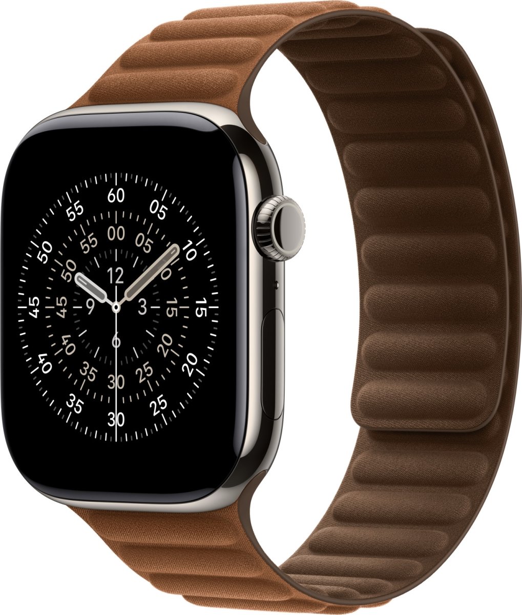 Apple Magnetisk ledrem, Karamel-farvet, 46 mm -S/M