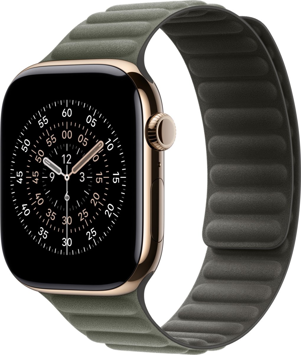 Apple Magnetisk ledrem, salviegrå, 46 mm - M/L