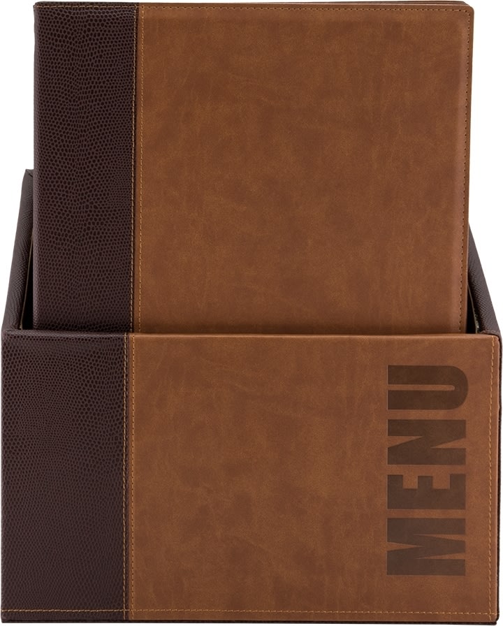 Securit Trendy Menukort | A4 | Brun | Logo | 20st