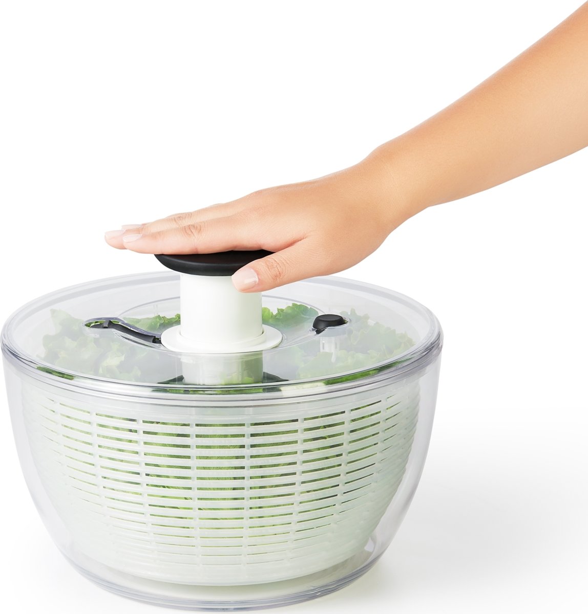 OXO Salatslynge stor, klar/hvid, Ø26cm.