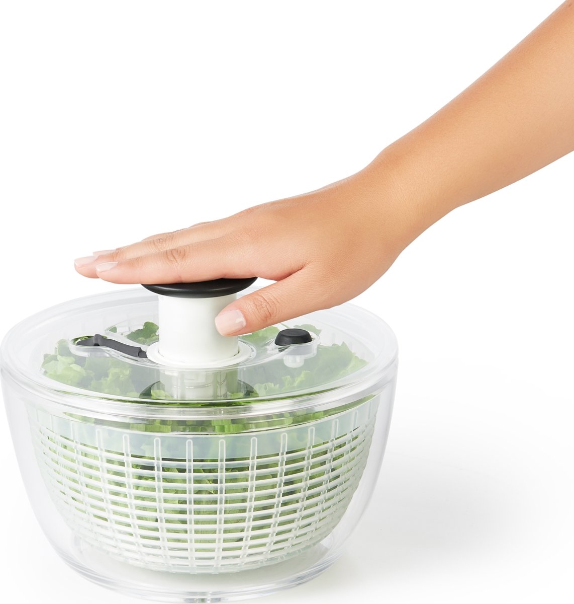 OXO Salatslynge lille, klar/hvid, Ø21cm.
