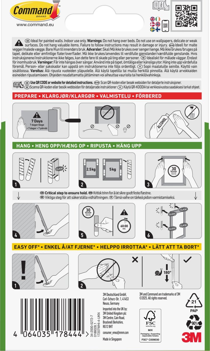 Command Klæbestrips til billedophæng | S | Hvid