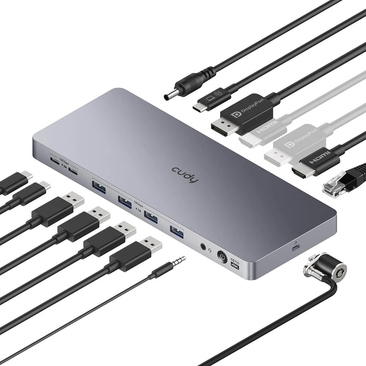 CUDY Dockingstation CS700 10Gbps USB-C Dual 4K