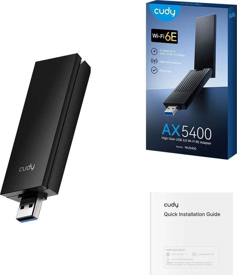CUDY Adapter USB WU5400, WF6, AX5400; Tri-Band