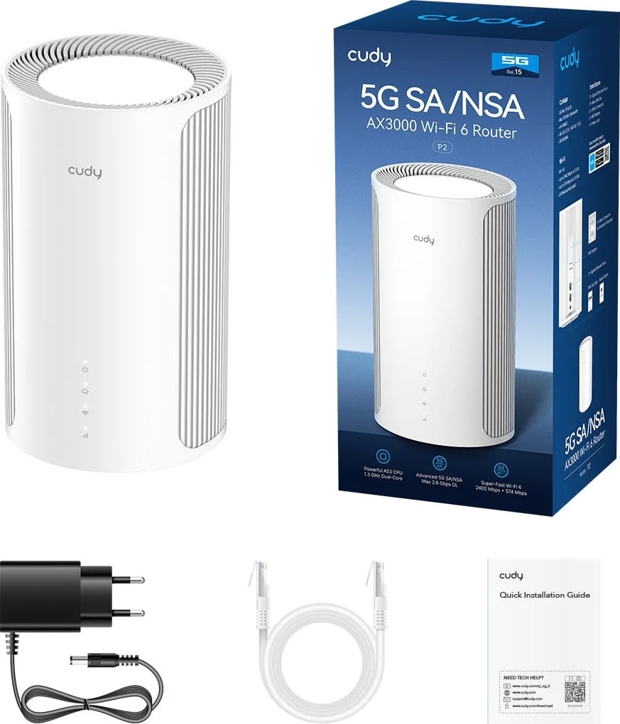 CUDY 5G Router P2 REL 15/WF6, AX3000
