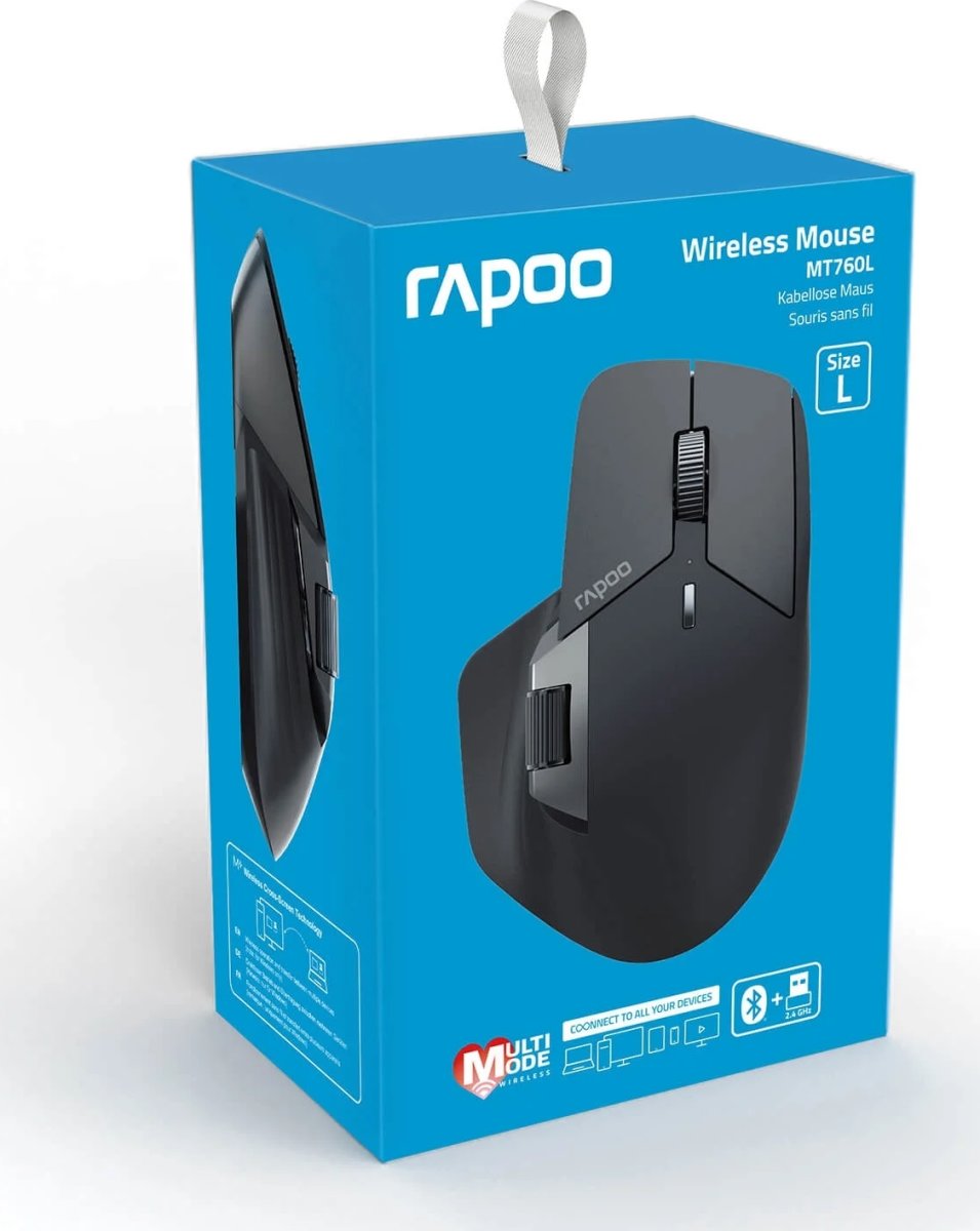 RAPOO Mus, MT760L, Trådløs, Multi-Mode, Mørkegrå