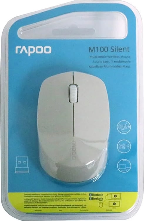 RAPOO Mus M100 Lydløs, trådløs, Multi-Mode, grå