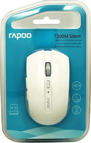 RAPOO Mouse 7200M, Trådløs, Multi-Mode, Hvid