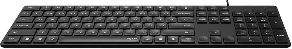 RAPOO Tastatur NK8020, USB-kablet, sort