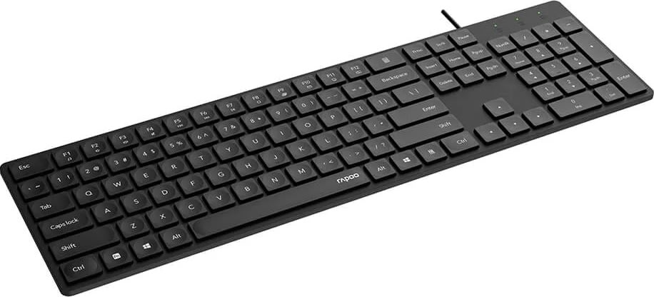 RAPOO Tastatur NK8020, USB-kablet, sort