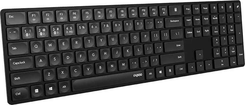 RAPOO Tastatur E8020, Multi-Mode, Trådløs, smalt