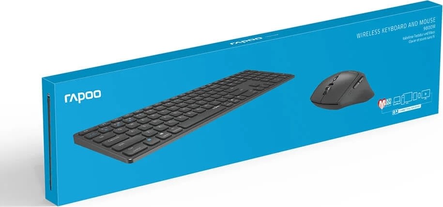 RAPOO Tastatur/Mus-Sæt 9800M, Trådløs, Multi-Mode