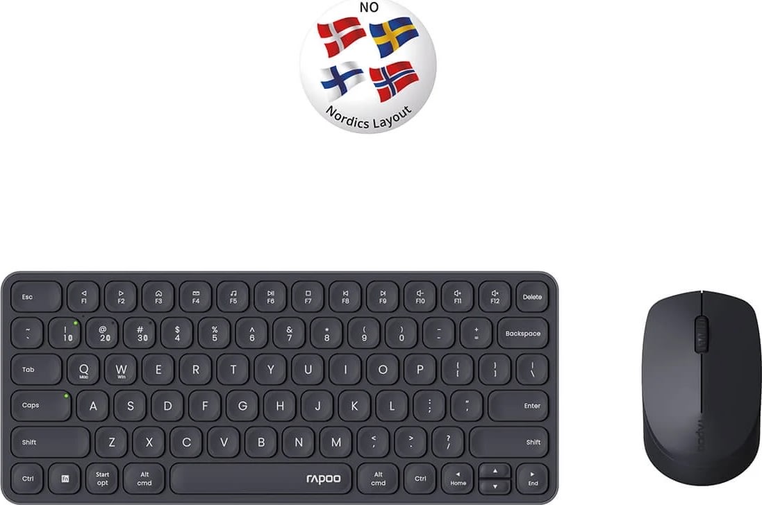 RAPOO Tastatur/Mus-Sæt 9010M, Trådløs, Multi-Mode