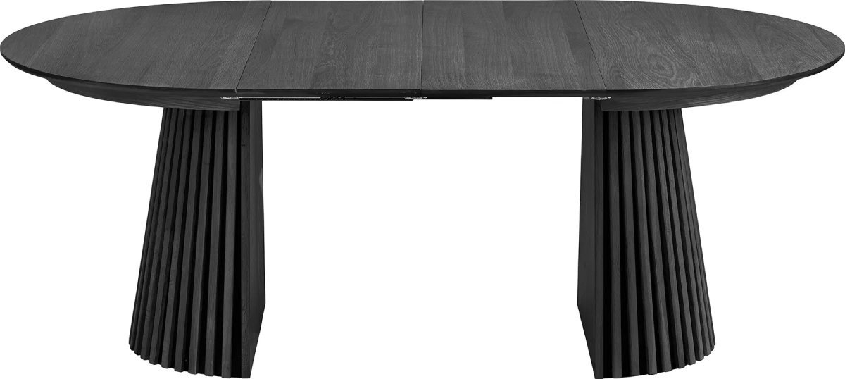 Osaka Spisebord Ø120/120-200x75 cm, sort egfiner