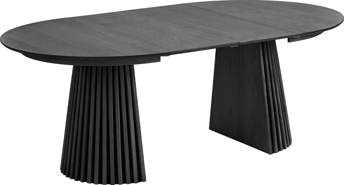 Osaka Spisebord Ø120/120-200x75 cm, sort egfiner