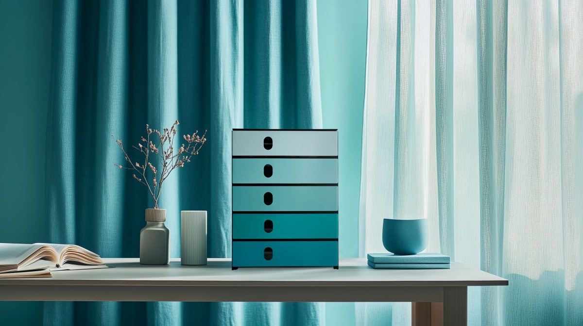 Styroval Pro Eco Skuffekabinet | 5 skuffer | Aqua