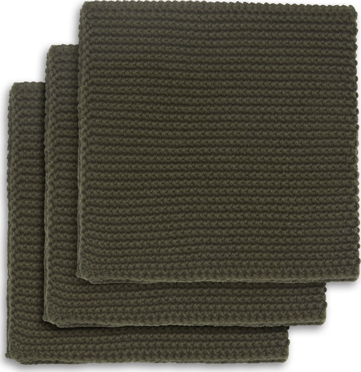 Engholm karklud, bomuld, 25x25 cm, army grøn, 3stk