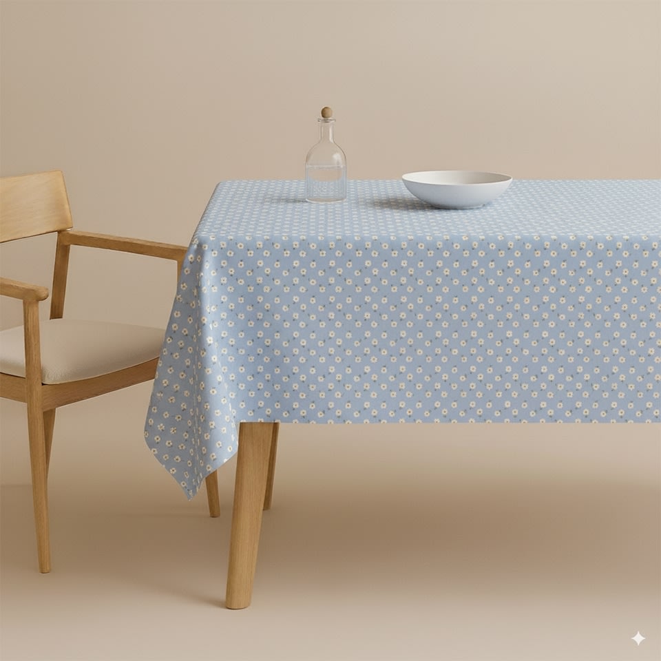 Voksdug lyseblå marguerit, 140 cm, 5 meter