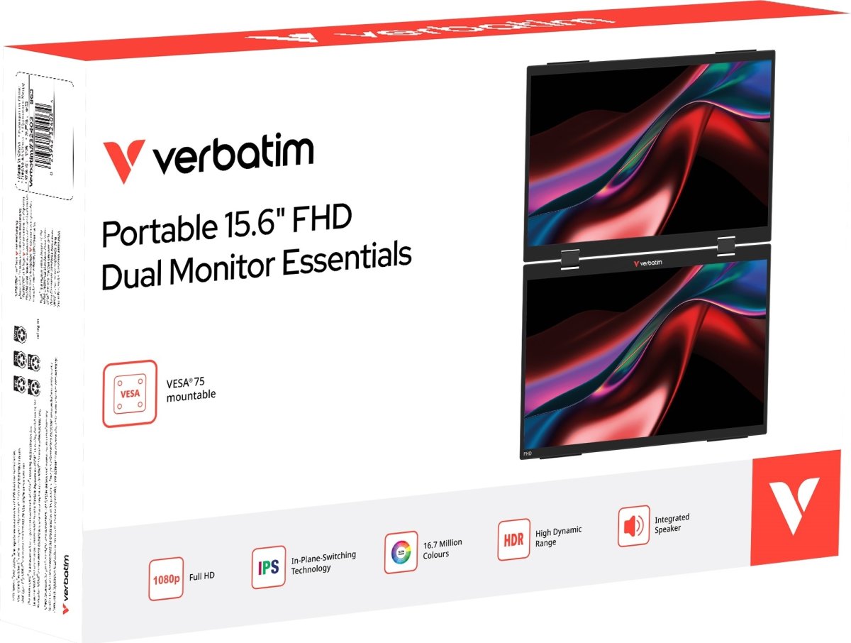 Verbatim 15.6'' Dual Transportabel Touch-skærm