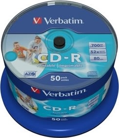 Verbatim CD-R Wide Print. 52X No ID spindel 50-pak