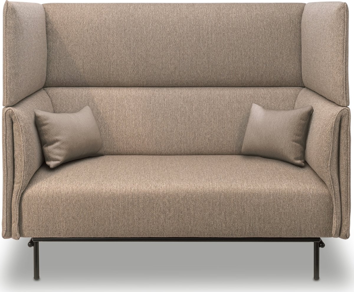 Mute 2 pers. høj mødesofa inkl. 2 puder, sand