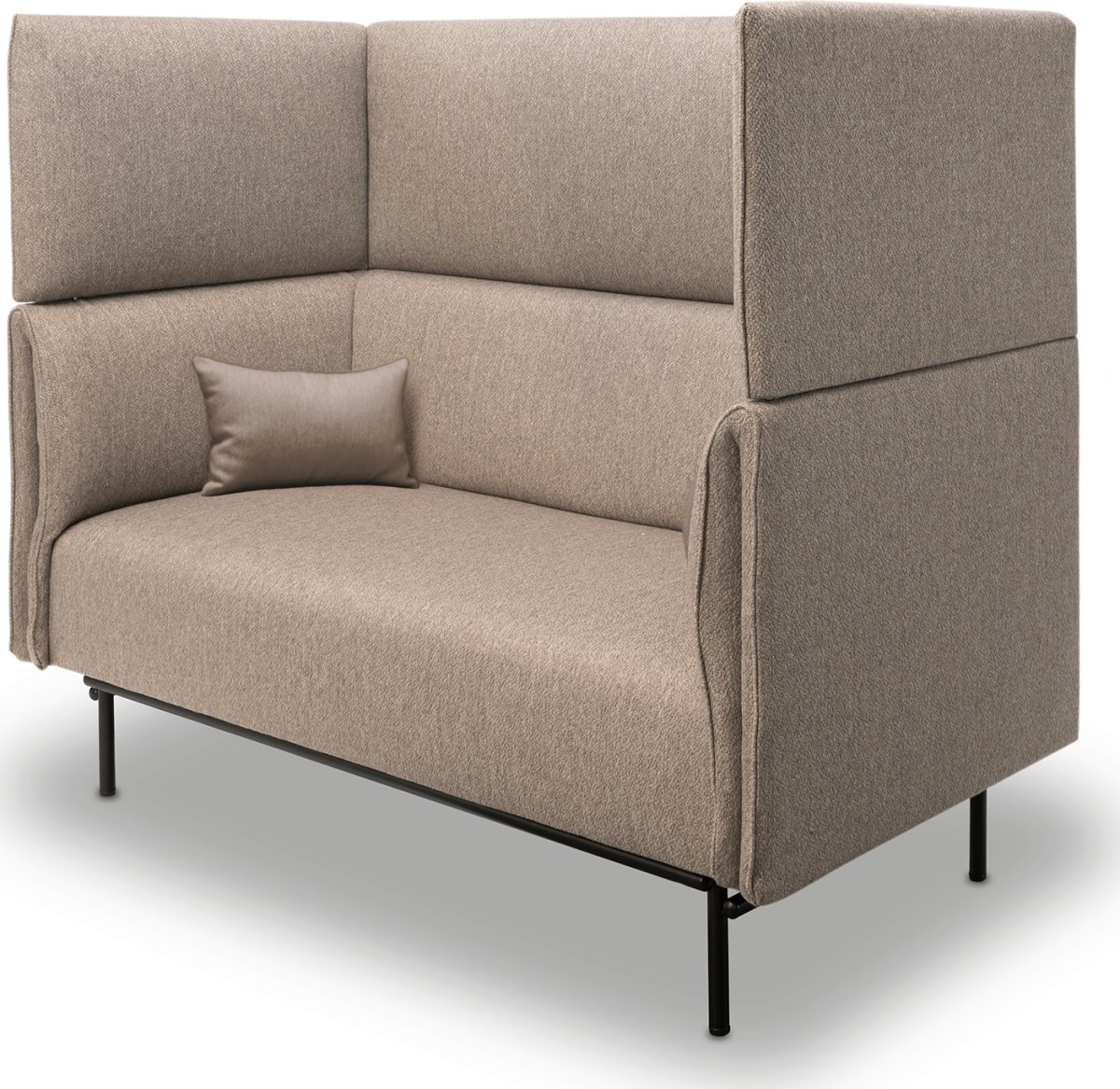 Mute 2 pers. høj mødesofa inkl. 2 puder, sand