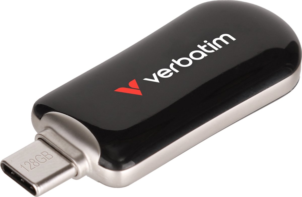 VERBATIM Plectra USB-C Flash Drive, sort, 128GB