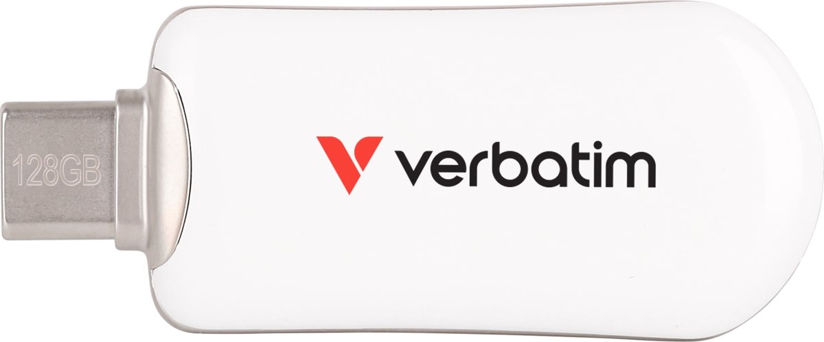 VERBATIM Plectra USB-C Flash Drive, Hvid - 128GB