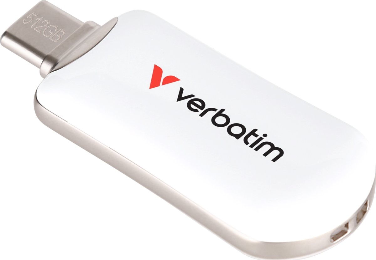 VERBATIM Plectra USB-C Flash Drive, Hvid - 512GB