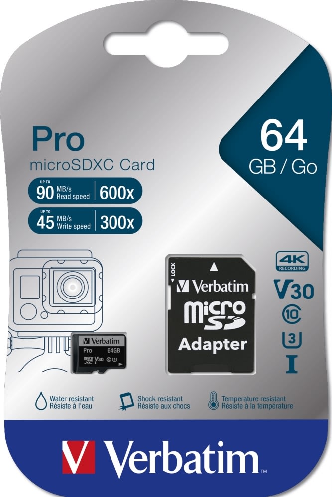 Verbatim Micro SDXC Kort, 512GB - Adaptor