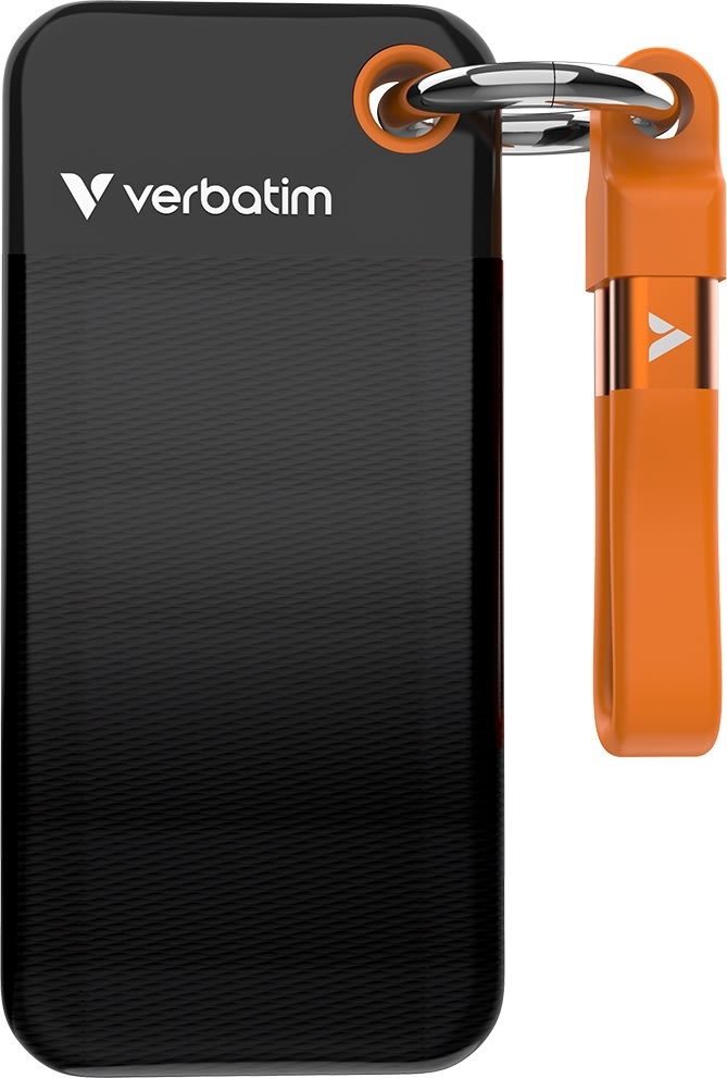 VERBATIM USB 3.2 Gen 2 1TB, SSD, Sort/Orange