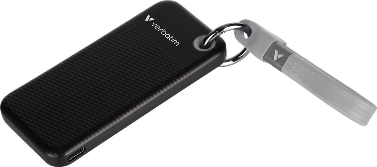 VERBATIM USB 3.2 Gen 2 2TB, SSD, Sort/Grå