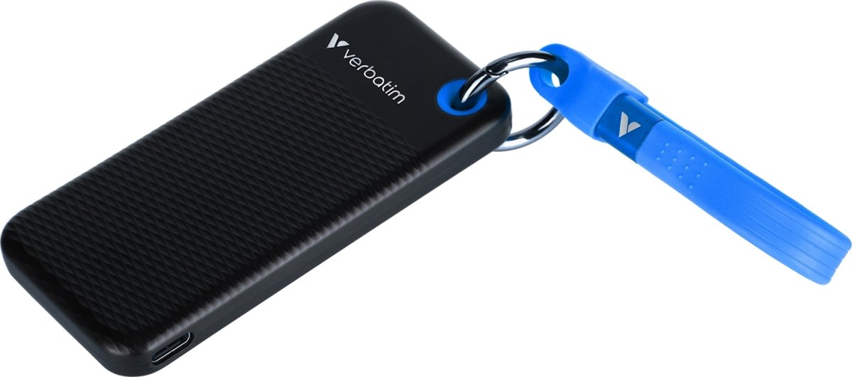 VERBATIM USB 3.2 Gen 2 2TB, SSD, Sort/blå