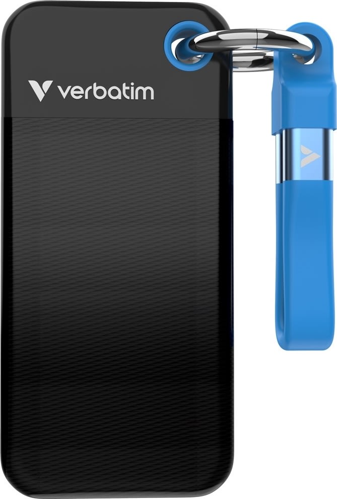 VERBATIM USB 3.2 Gen 2 2TB, SSD, Sort/blå