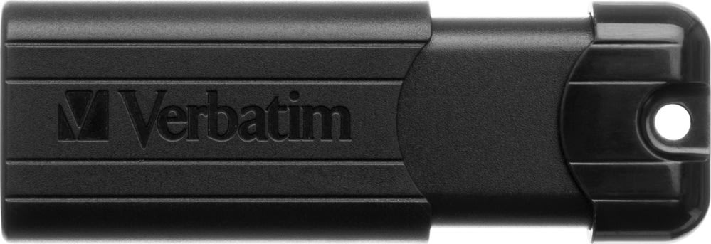 Verbatim USB 3.2, PinStripe 64GB, Sort