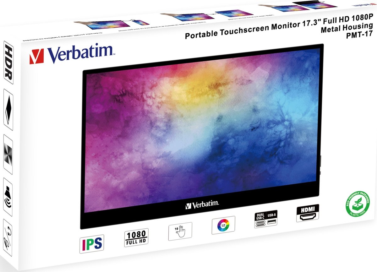 Verbatim 17.3'' Touchskærm Full HD, 1080p