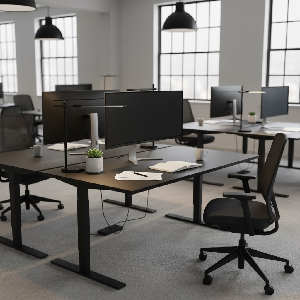 Lux LED skrivebordslampe m. touch, sort