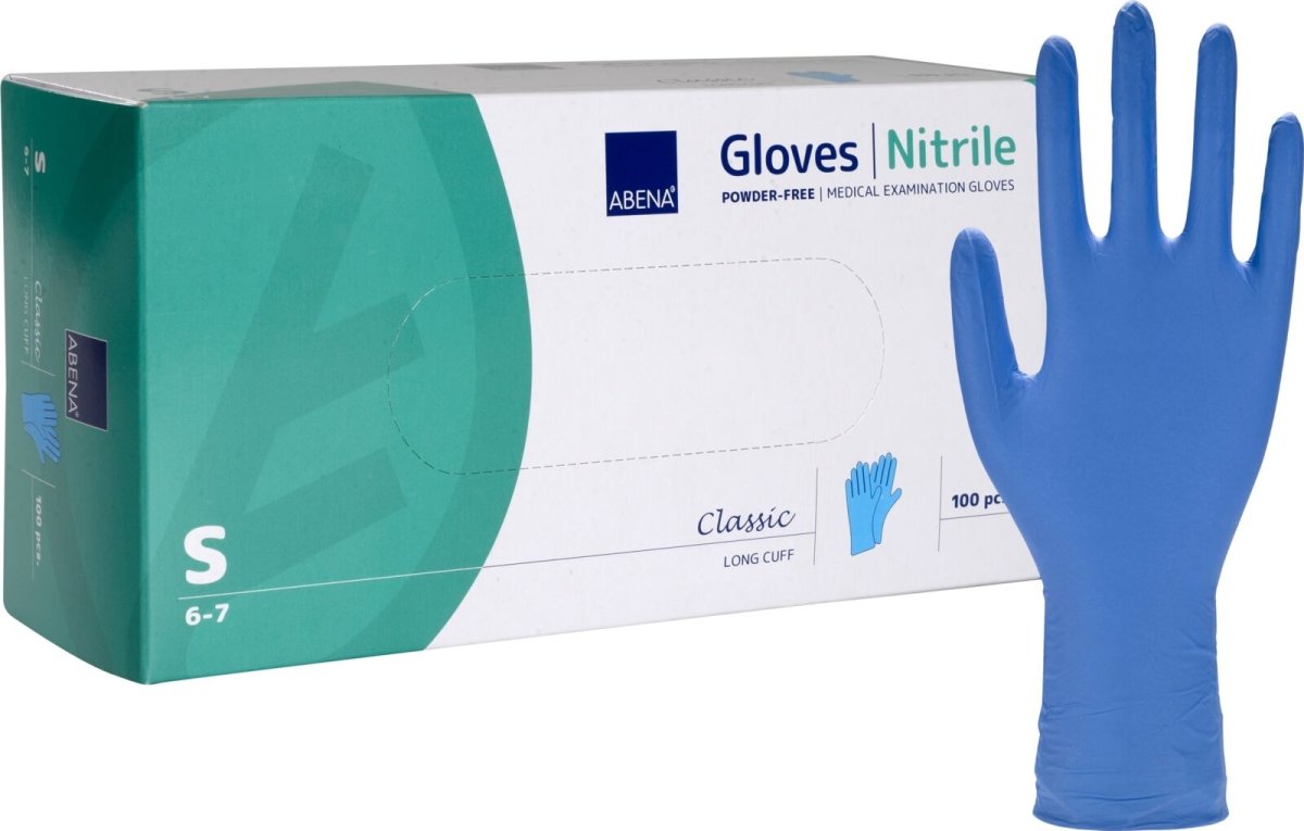 Nitrilhandsker lang | Pudderfri | Small | 100 stk