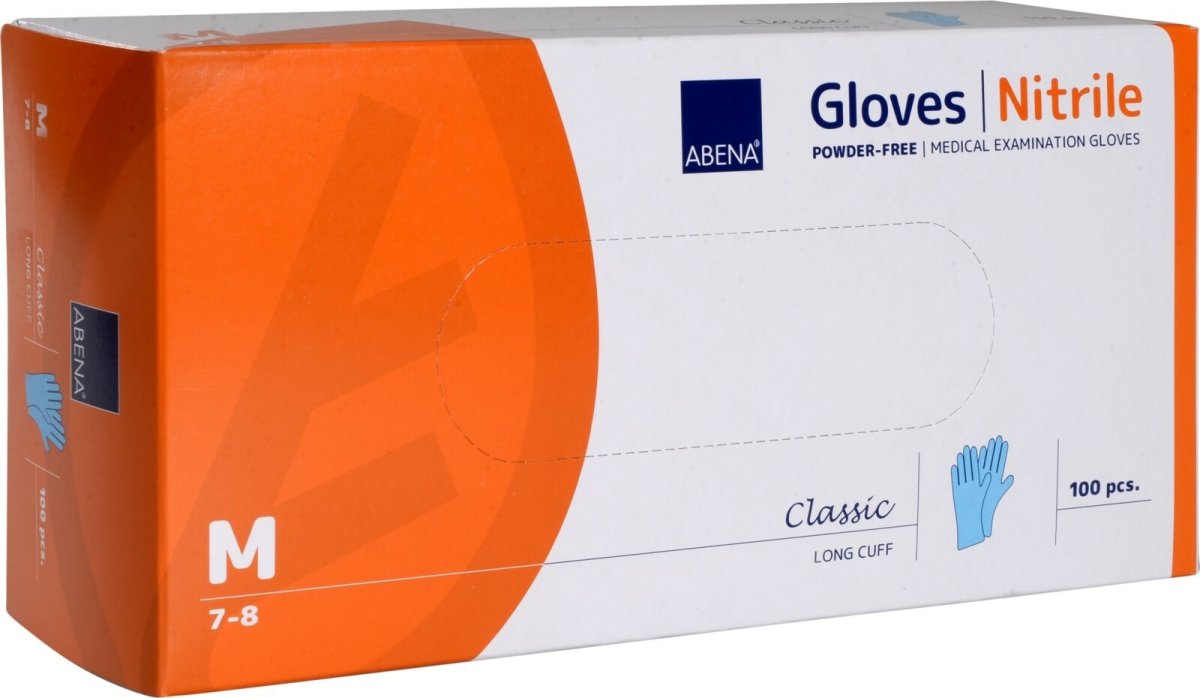 Nitrilhandsker lang | Pudderfri | Medium | 100 stk