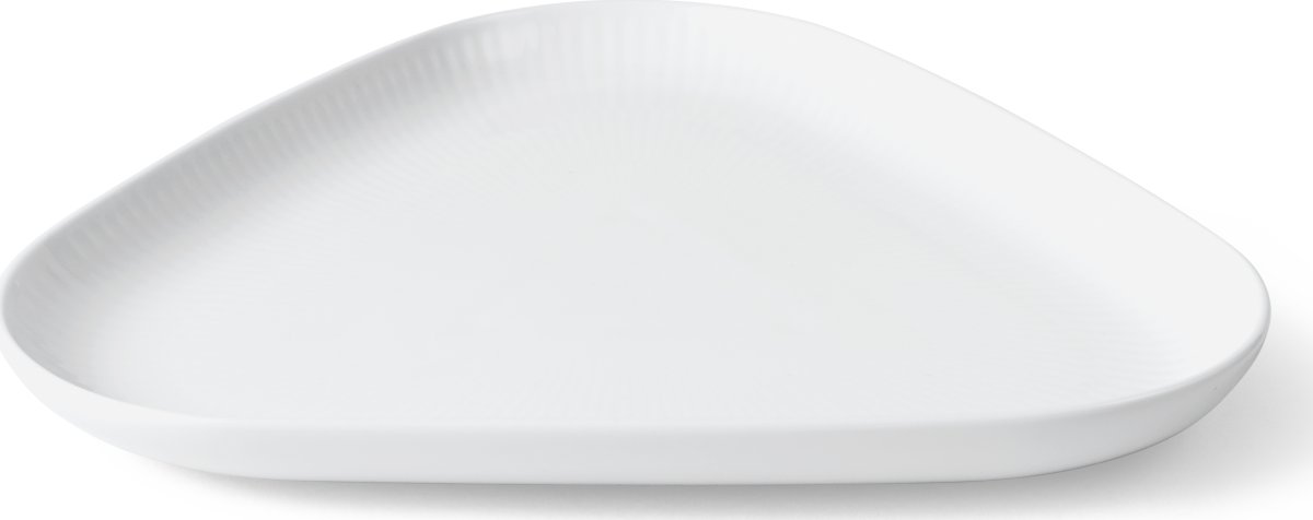 Royal Copenhagen Hvid Riflet Trekantet Fad