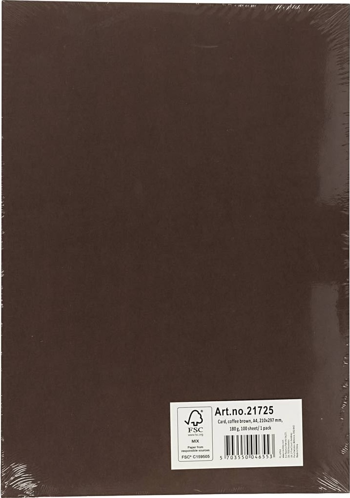 Karton Play Cut, A4, 180 g, mørk brun, 100 ark