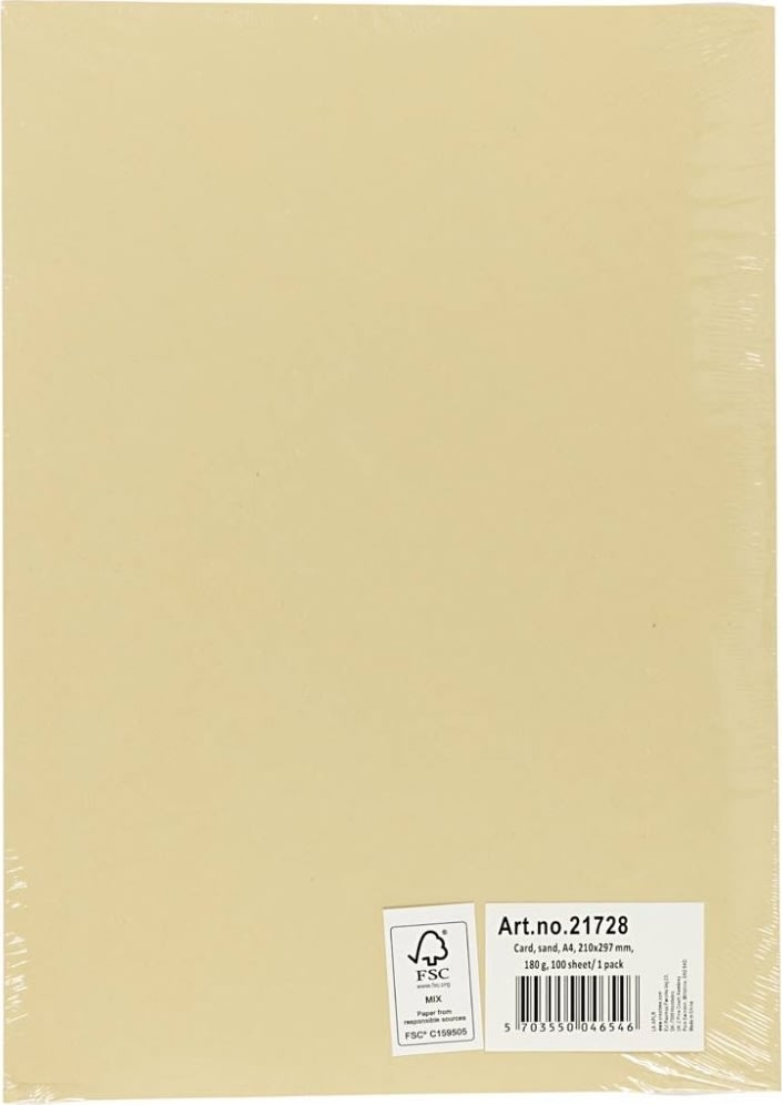 Karton Play Cut, A4, 180 g, beige, 100 ark